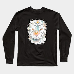 Tiger Wild Animal Nature Watercolor Art Painting Long Sleeve T-Shirt